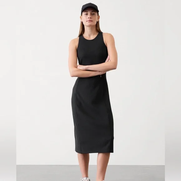 Athleta | Dresses | Nwt Athleta Seasoft Rib Midi Tank Dress Black Medium |  Poshmark